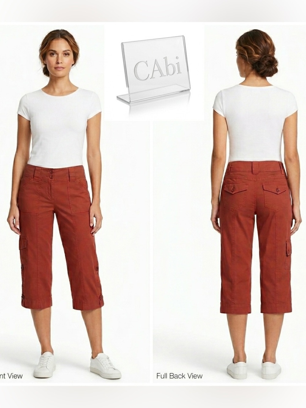 CAbi Cargo Deck Embroidered Capri Pants 4